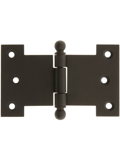Solid-Brass Parliament Hinge with Ball Tips - 2 1/2 inch by 4 1/2 inch in Oil-Rubbed Bronze.